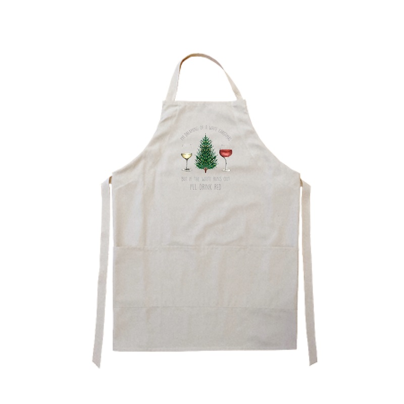 dreaming white christmas apron