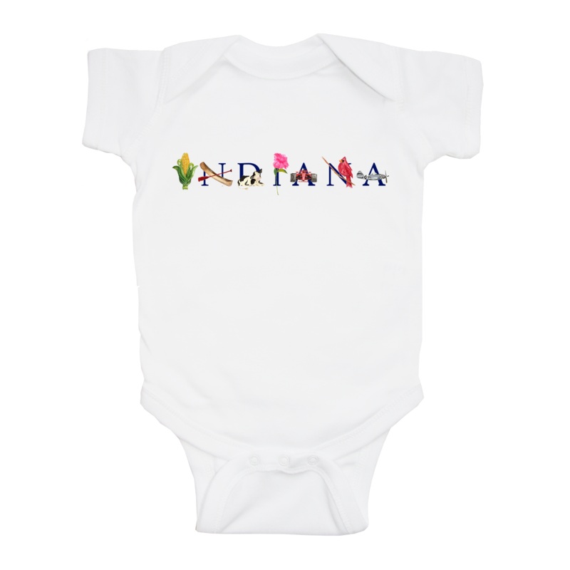 Indiana baby snap up short sleeve