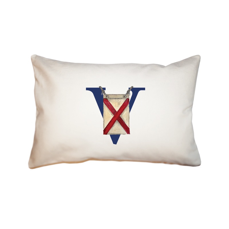 nautical alphabet – V rectangle pillow