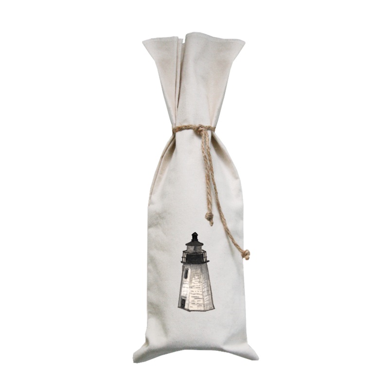 newport lighthouse wine bag