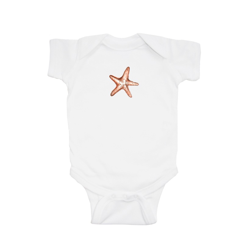 starfish brown baby snap up short sleeve