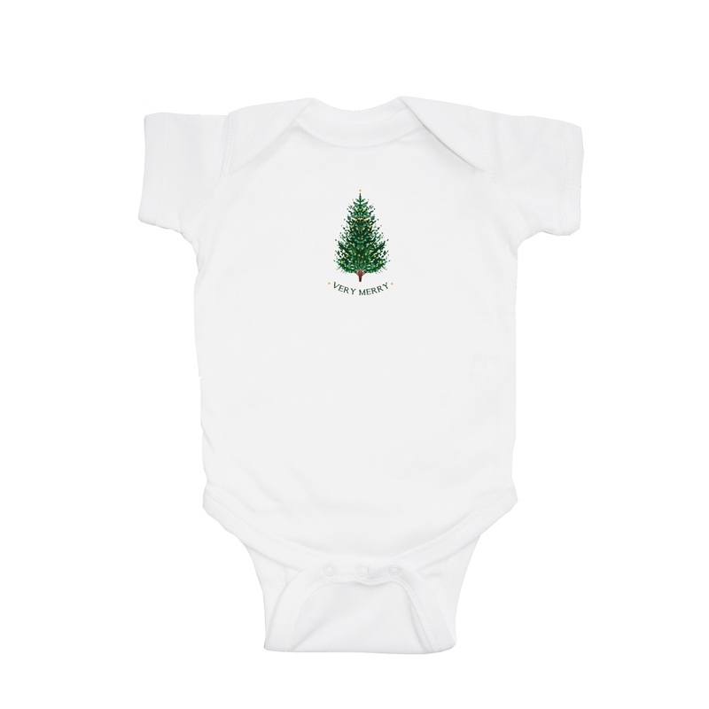 very merry christmas tree baby snap up short sleeve
