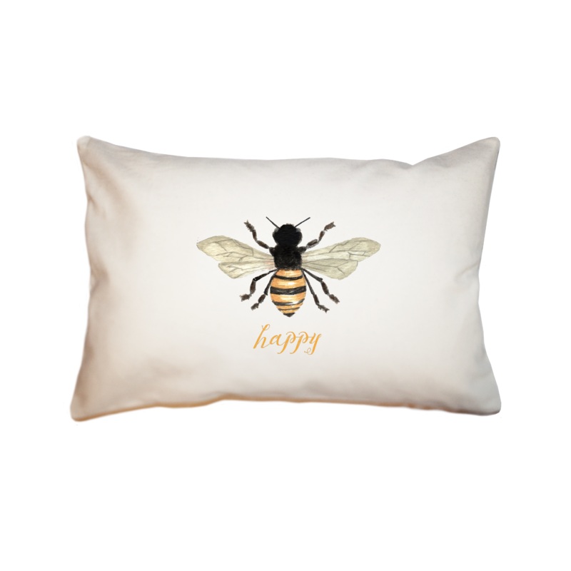 bee happy large rectangle pillow