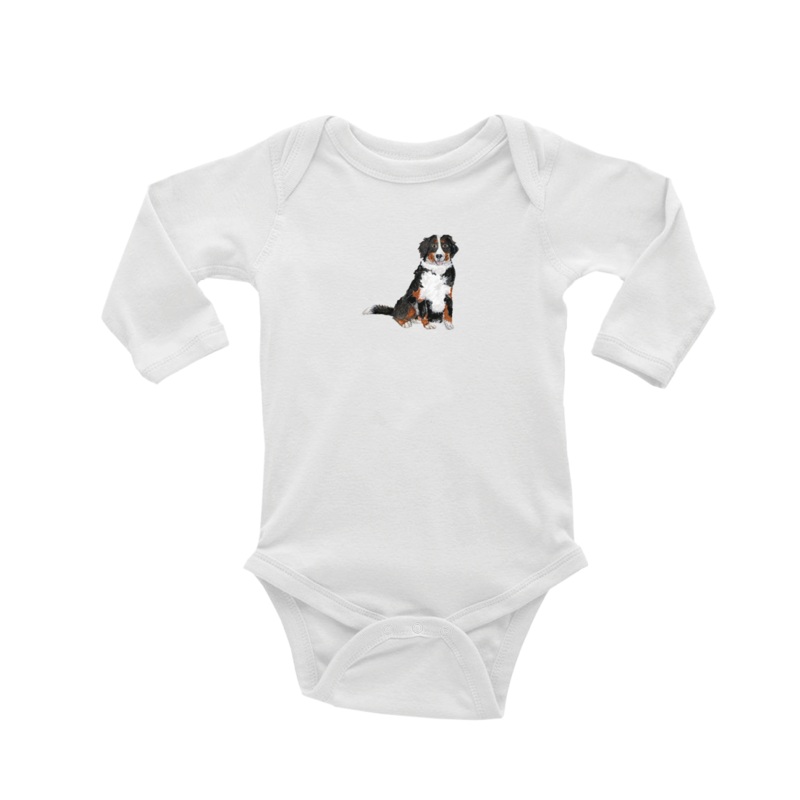 bernese mountain dog baby snap up long sleeve