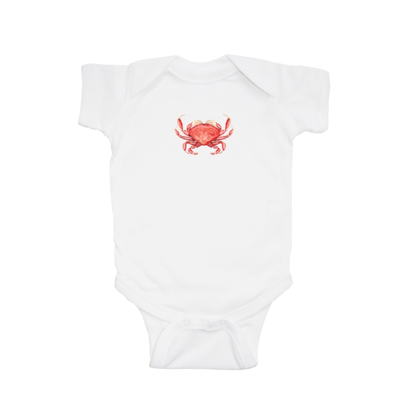dungeness crab baby snap up short sleeve