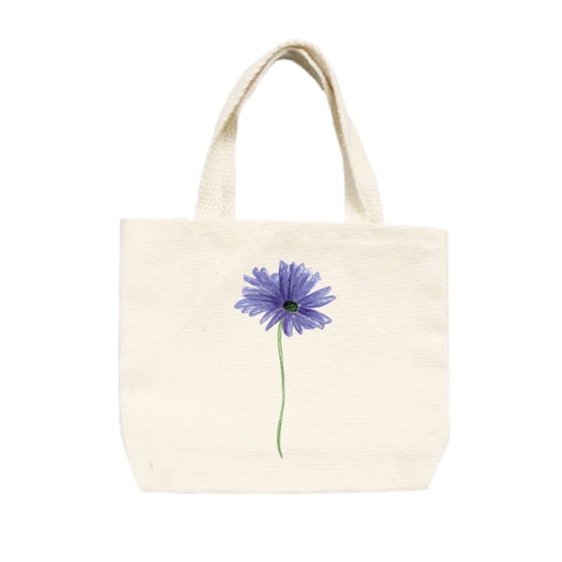 purple gerber daisy small tote