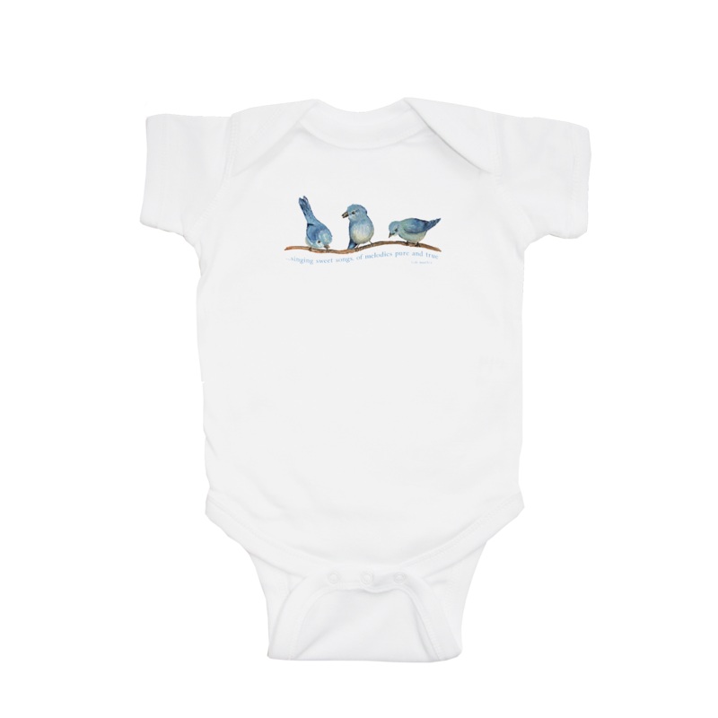 three little birds baby snap up short sleeve