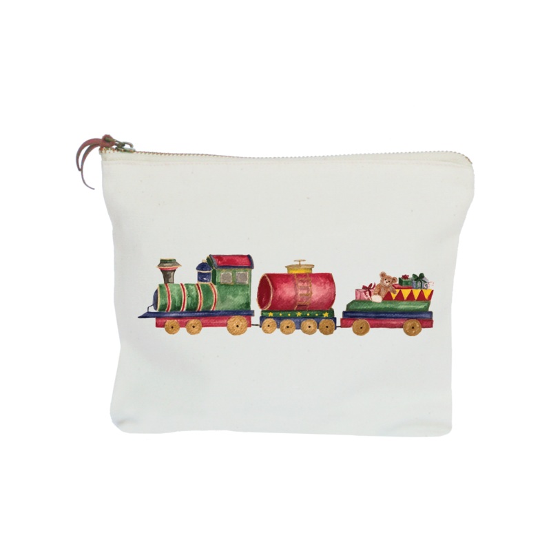 christmas train zipper pouch