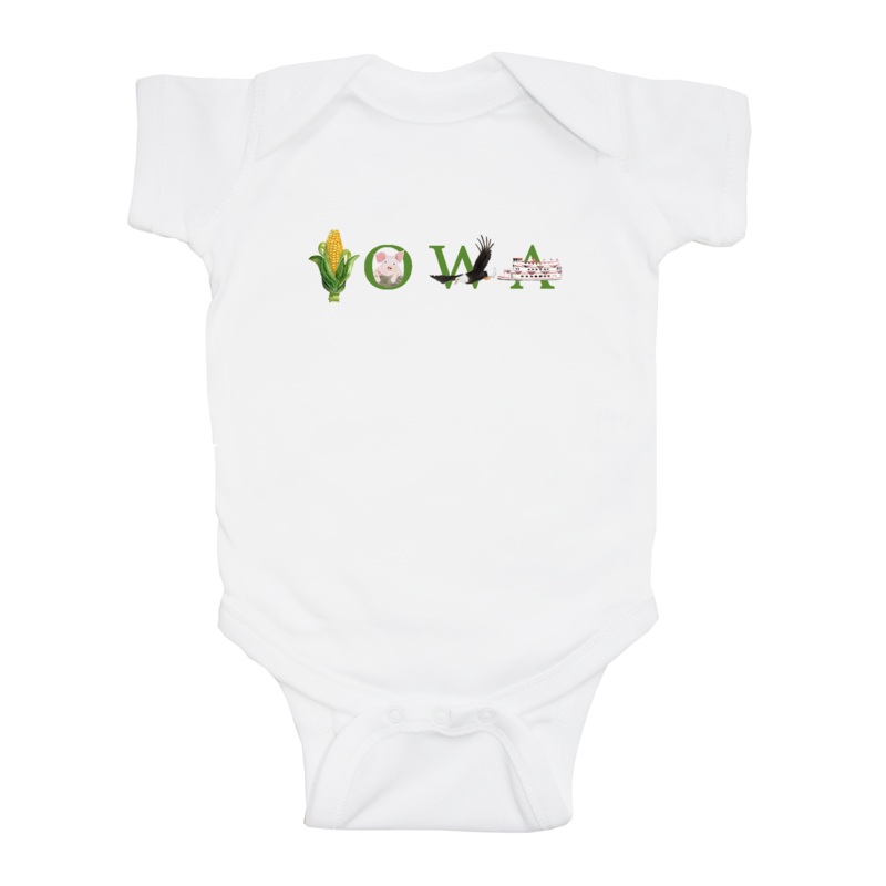 Iowa baby snap up short sleeve