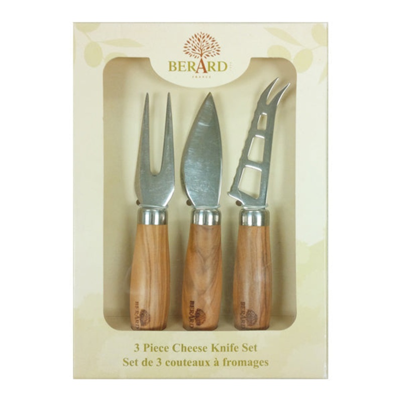 Olive Wood 3-Piece Cheese Set S97422584