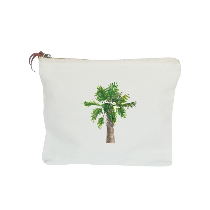 palmetto palm tree zipper pouch