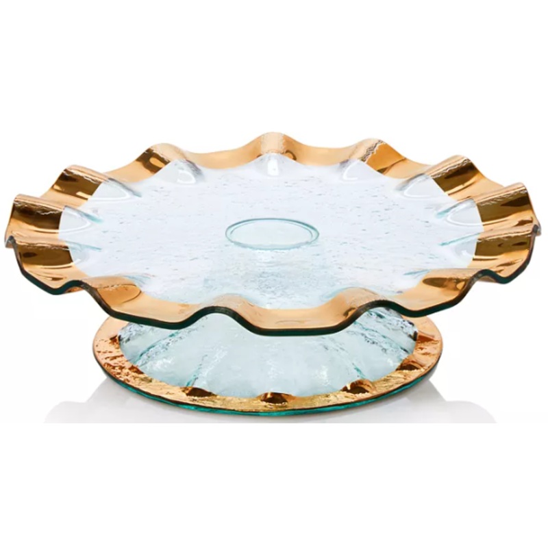 Annieglass Ruffle Cake Plate