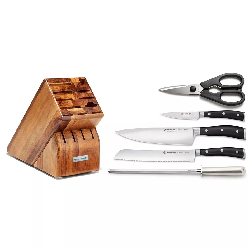 Wsthof Classic Ikon 6-Piece Starter Knife Block Set, Acacia S97471058