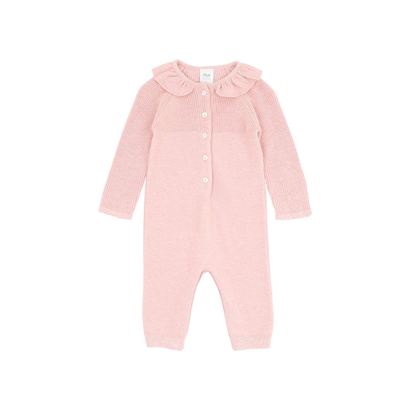 MOLLY DUSKY PINK COLLARED KNITTED ROMPER
