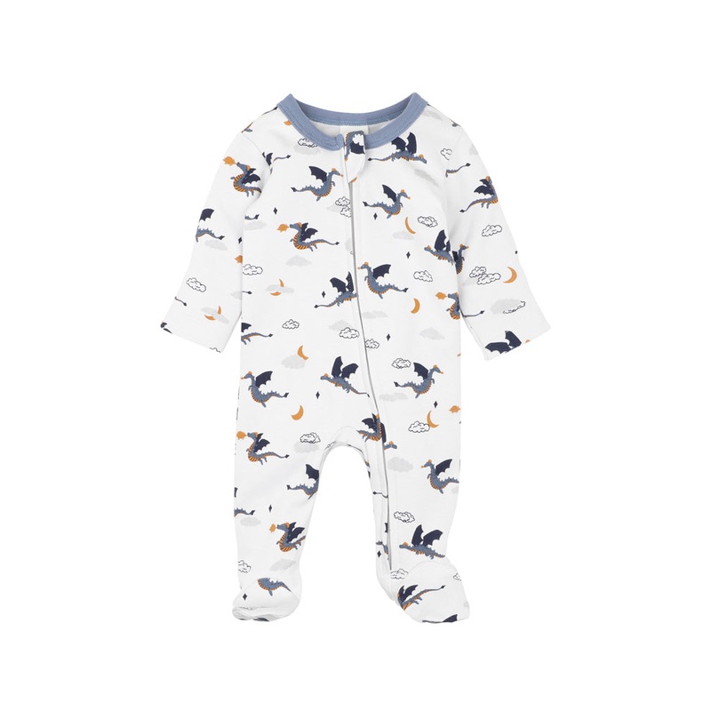 NINO PRINT LS ZIP ONESIE