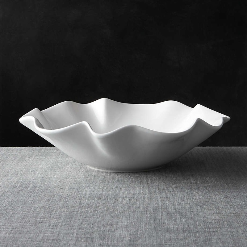 White Ruffle 15 Bowl