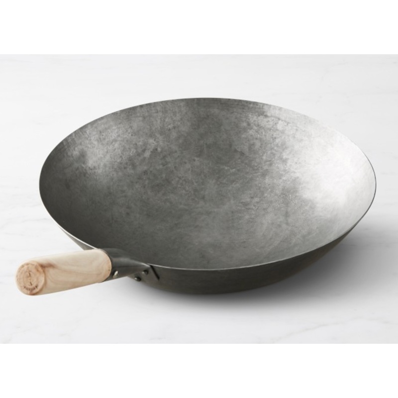 Williams Sonoma Carbon Steel Round-Bottom Wok with Ring