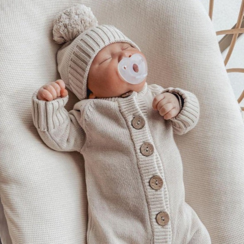 3 Little Crowns Knitted Beanie – Mushroom