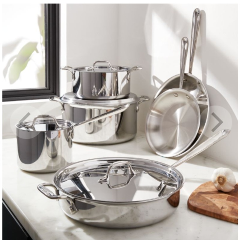 All-Clad  d3 Stainless Steel 10-Piece Cookware Set S97471788