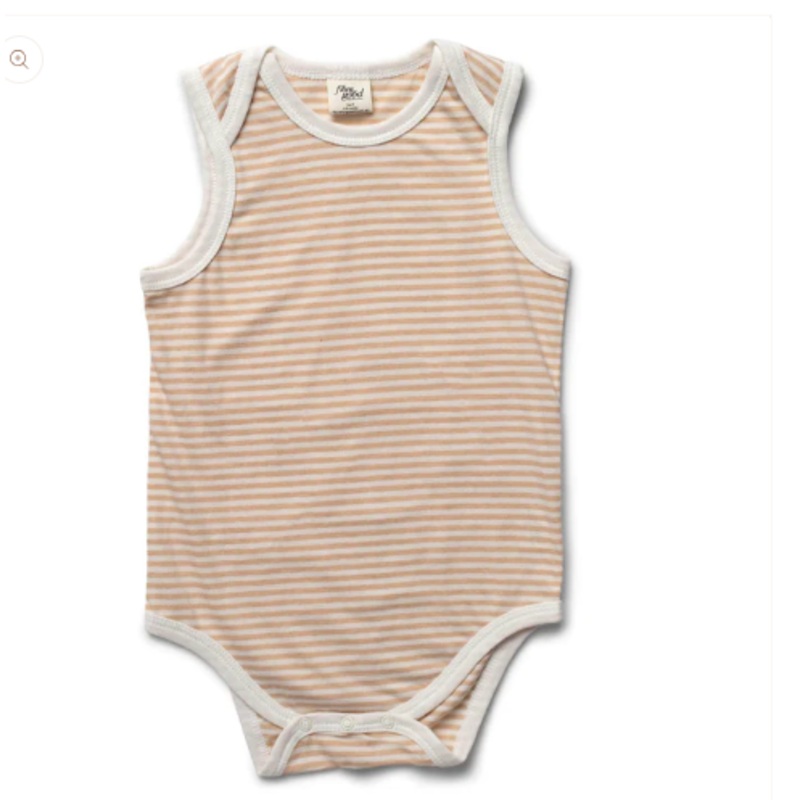 Fibre for Good Stripe Sleeveless Bodysuit – LY008STP