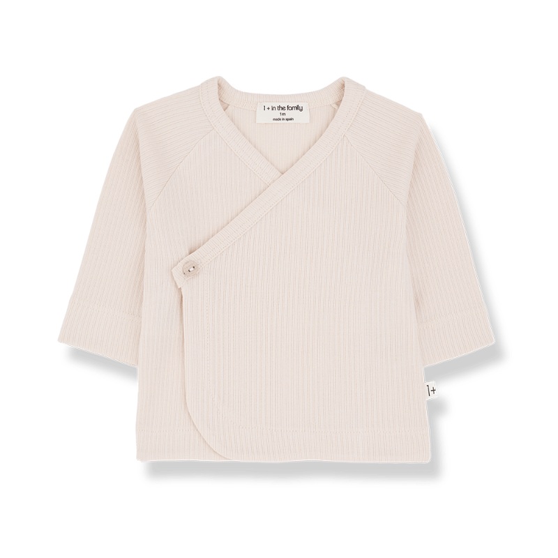 1+ in the family elodie baby kimono shirt nude solid