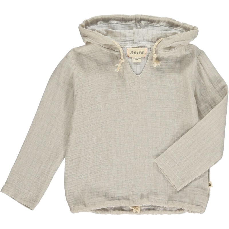 St.Ives Gauze hooded top – Stone