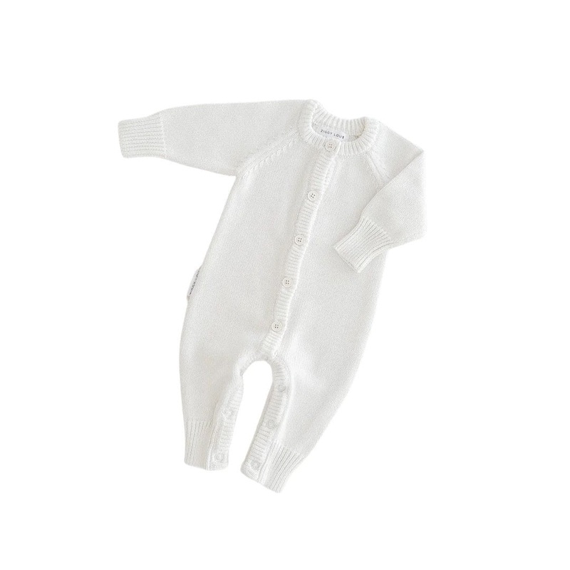 Ziggy Lou Classic Knit Romper – Milk