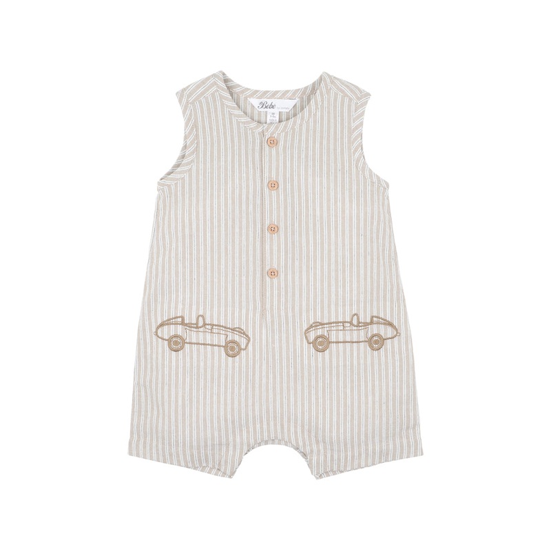 FINLEY EMBROIDERED STRIPE ROMPER