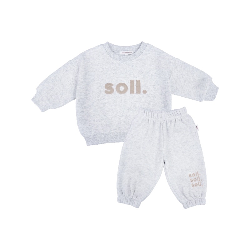 Kids Wooley Soll Fleece Set – Grey/Beige