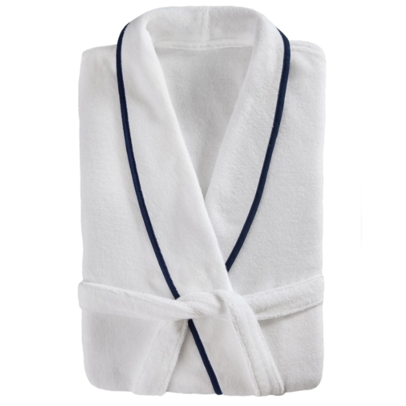 Turkish Cotton Piped Robe by Kassatex Size L