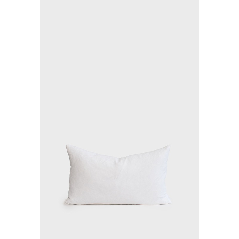 White Linen Lumbar Pillow, Set of 2