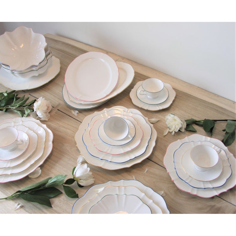 Amelie Royal Blue Rim Set of Two Soup and Pasta Bowls S97462915