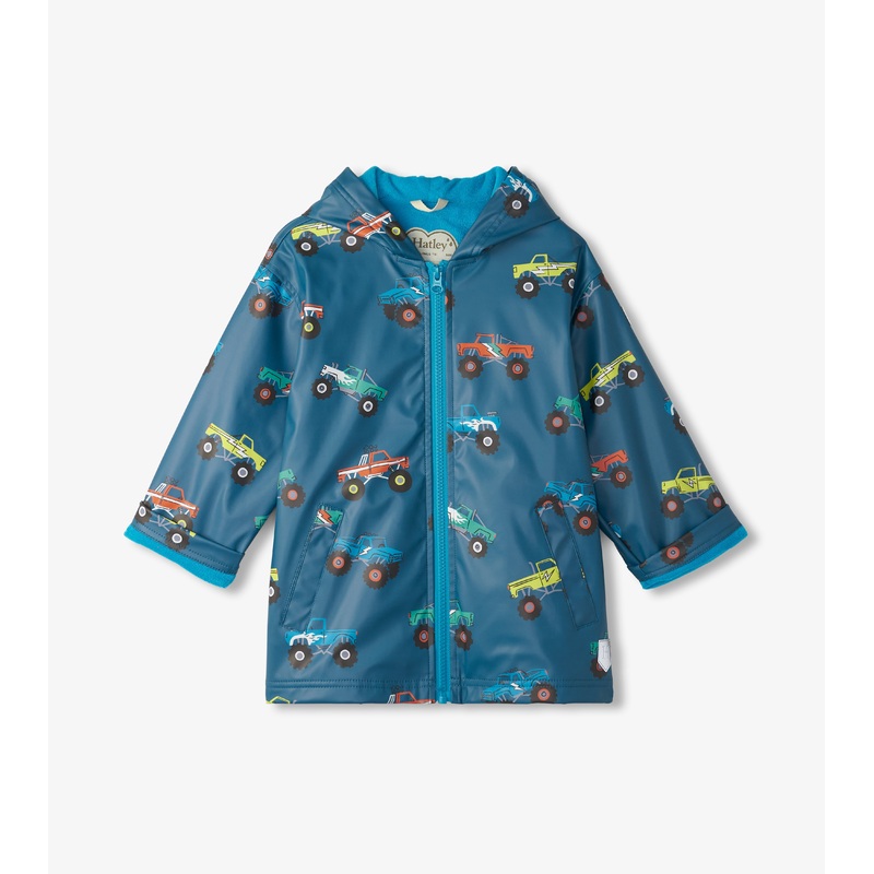 Monster Trucks Zip Up Rain Jacket