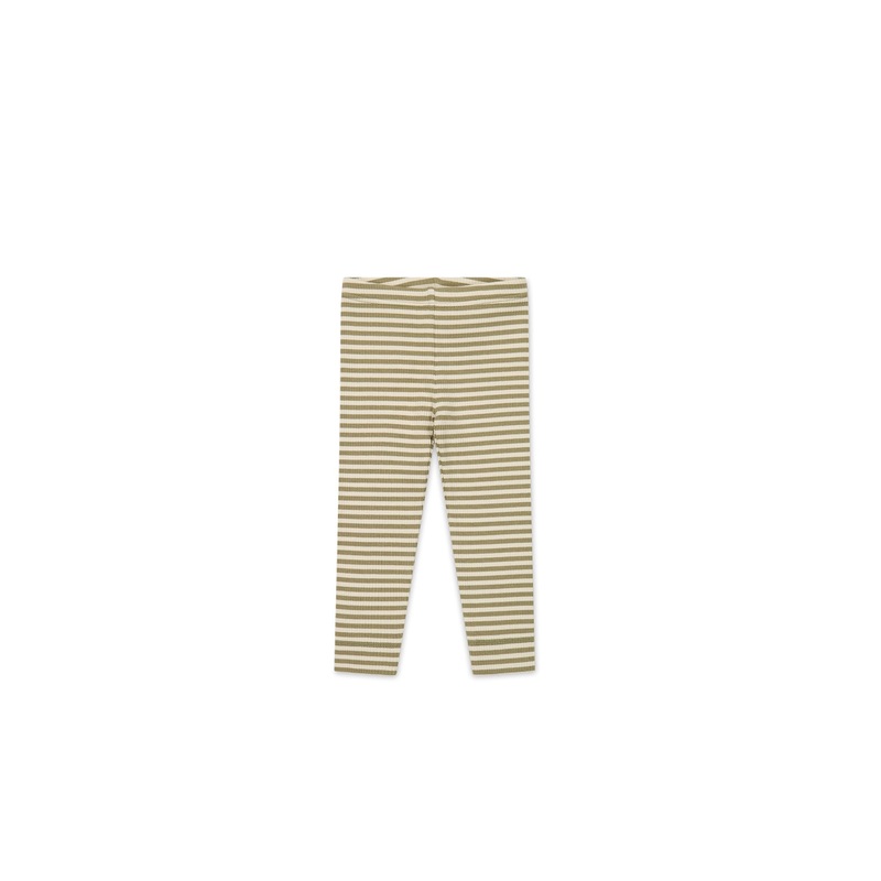 Organic Cotton Modal Elastane Legging – Narrow Stripe Oak/Soft Clay