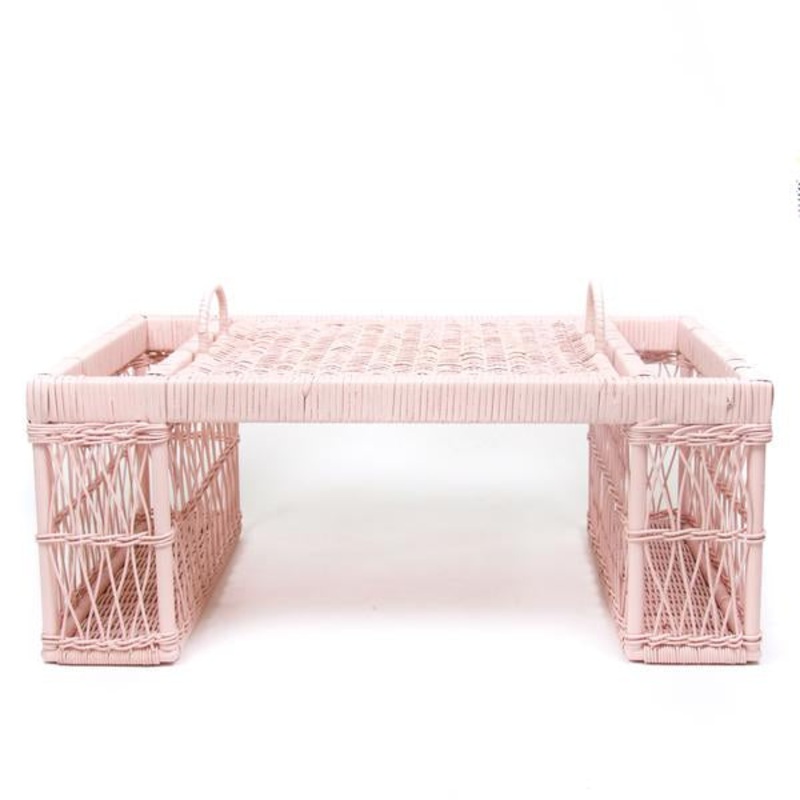 Wicker Breakfast Tray, Pink