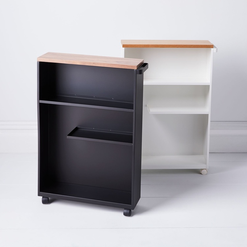 Wood & Steel Slim Storage Cabinet