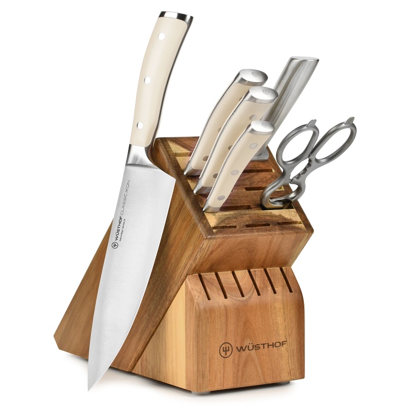 Wusthof Classic Ikon Creme 7 Piece Acacia Knife Block Set S97465829