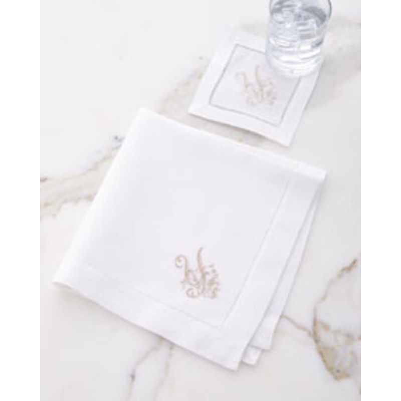 Boutross ImportsInitial Monogrammed Dinner Napkins, Set of 4