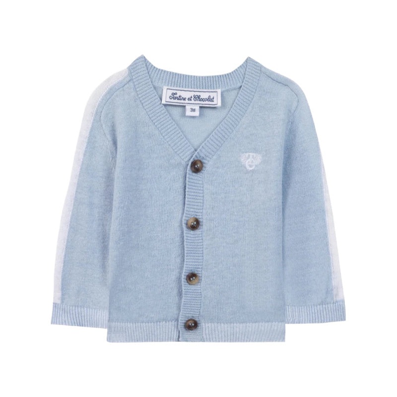 tartine et chocolat cardigan bleu lave