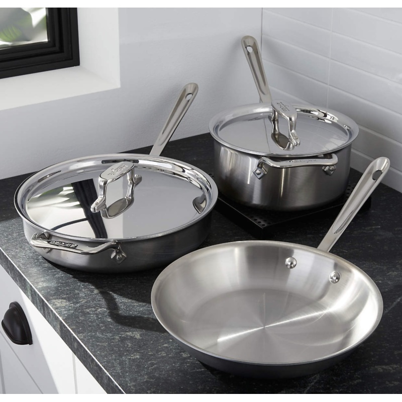 All-Clad  d5  Brushed Stainless Steel 5-Piece Cookware Set