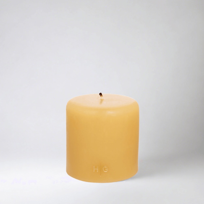 Amber Unscented Pillar Candle, 4×4