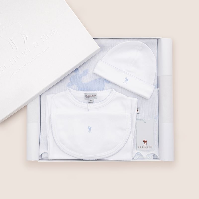Luxury Baby Fawn Gift Set, Luxury Baby Shawl And Baby Clothing Set By  G.H.Hurt & Son Baby’s First Clothing Set