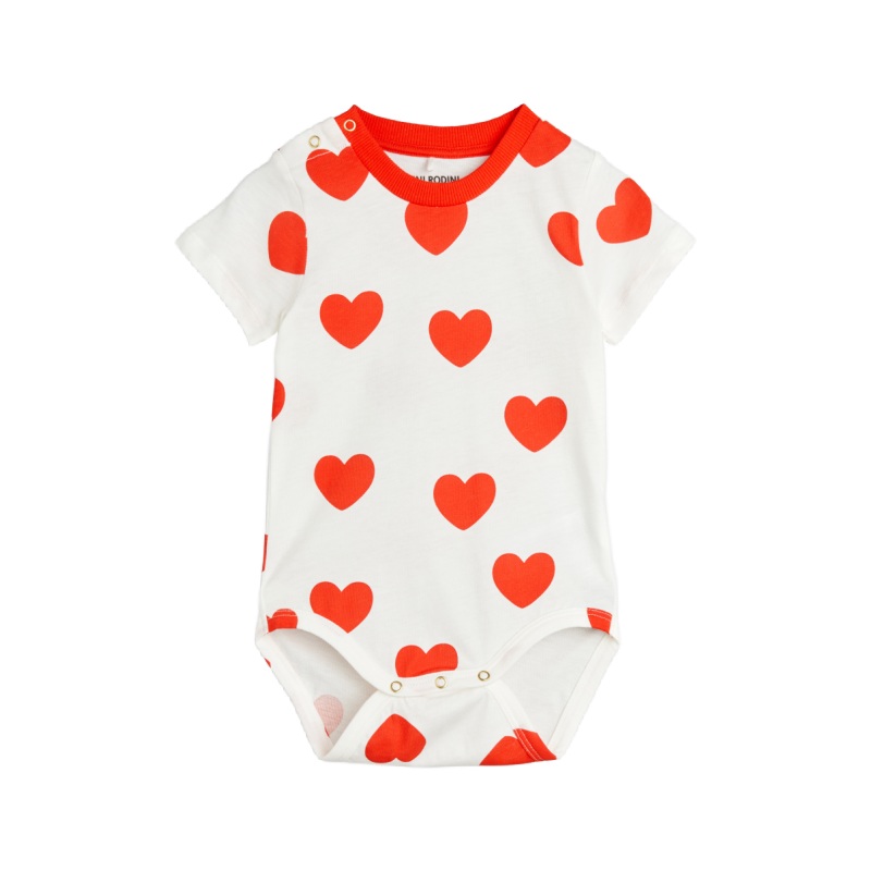 mini rodini hearts aop ss baby body red