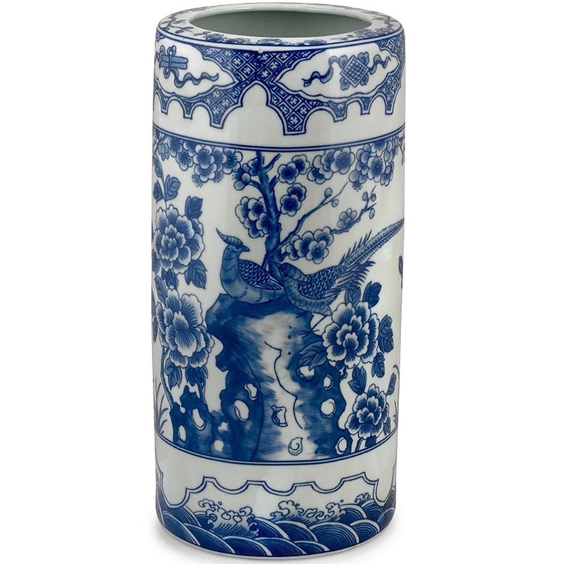 Blue & White Porcelain Umbrella Stand