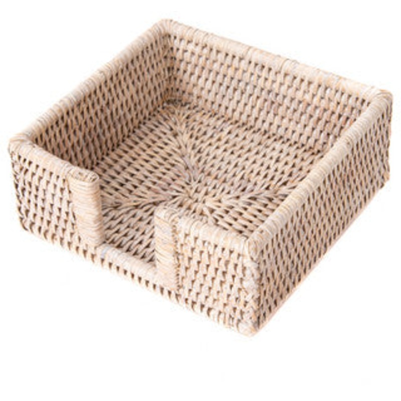 Artifacts Rattan Cocktail Napkin Holder with Cutout – Beach Style – Napkin Holders – by Artifacts Trading Company | Houzz S97461456