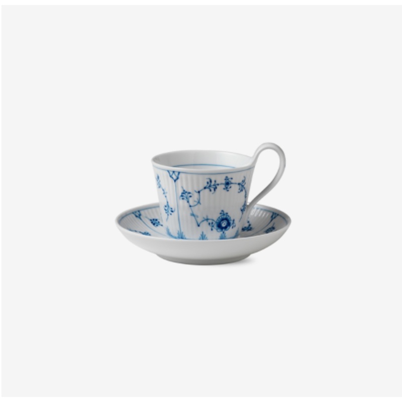 Blue Fluted Plain – High Handle Cup and Saucer 25 cl