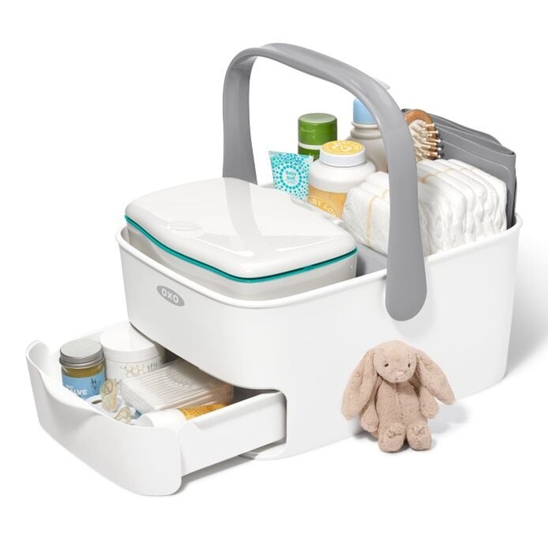 Travel Diaper Caddy with Changing Mat – Gray
