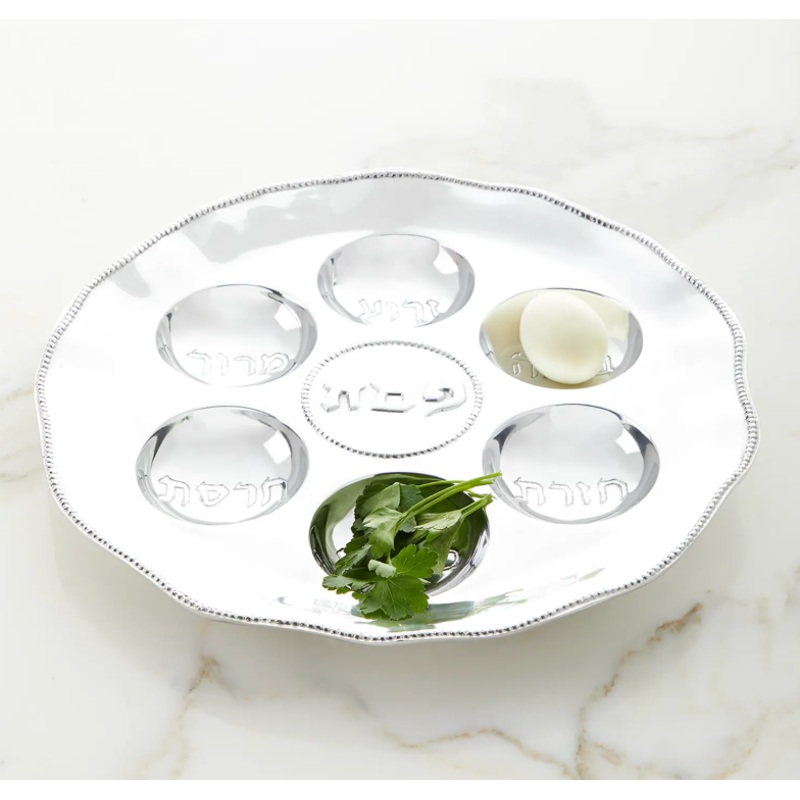 Beatriz Ball Judaica Seder Plate with Metal Pearls