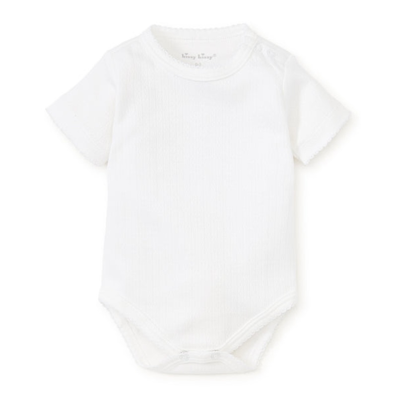 White Pointelle Short Sleeve Bodysuit S97422607