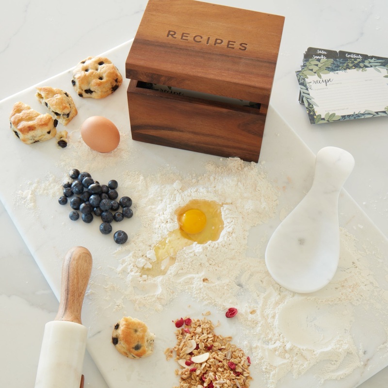 Baker Bundle – Pastry Slab,Spoon Rest, Rolling Pin & Rest, Recipe Box & Cards